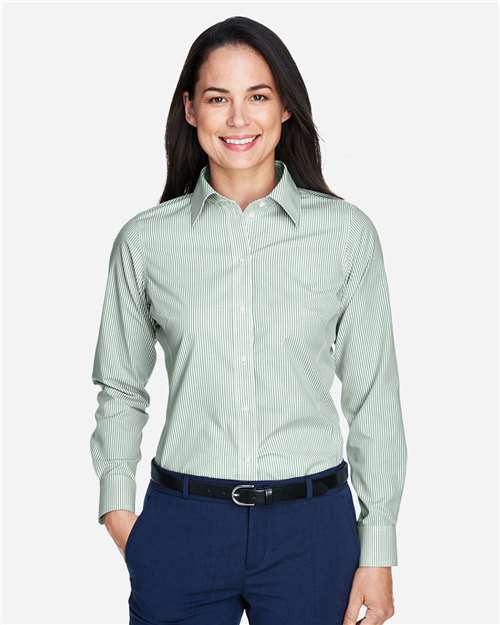 Devon & Jones Women's Crown Collection® Banker Stripe Woven Dress Shirt - D645W Dill