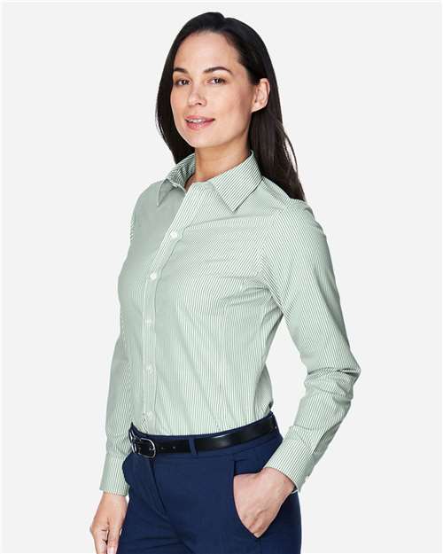 Devon & Jones Women's Crown Collection® Banker Stripe Woven Dress Shirt - D645W Dill