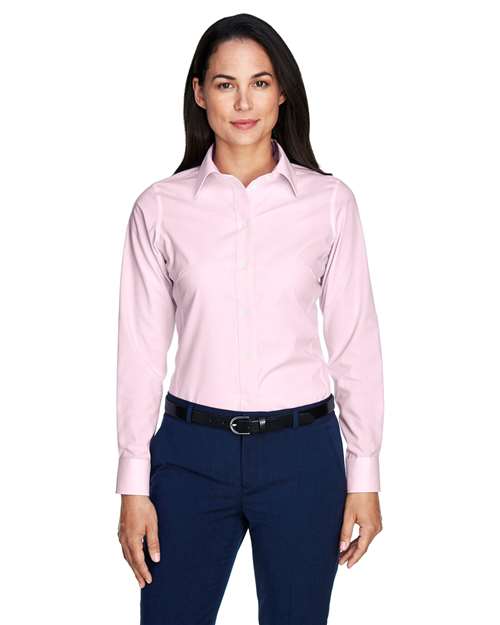Devon & Jones Women's Crown Collection® Banker Stripe Woven Dress Shirt - D645W Pink