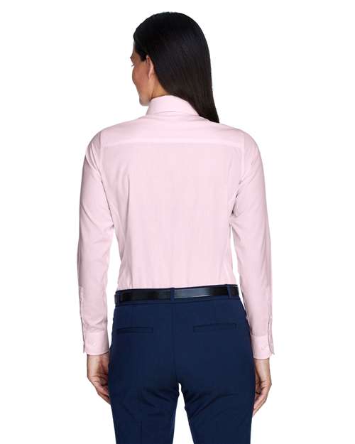 Devon & Jones Women's Crown Collection® Banker Stripe Woven Dress Shirt - D645W Pink