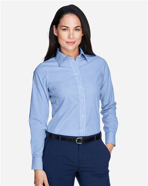 Devon & Jones Women's Crown Collection® Banker Stripe Woven Dress Shirt - D645W French Blue