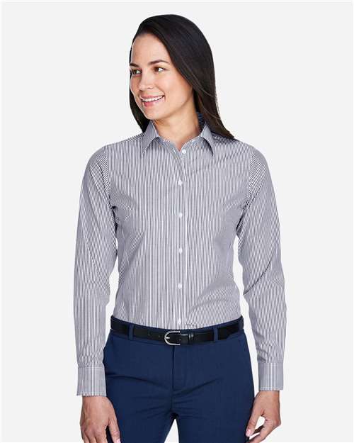 Devon & Jones Women's Crown Collection® Banker Stripe Woven Dress Shirt - D645W Navy