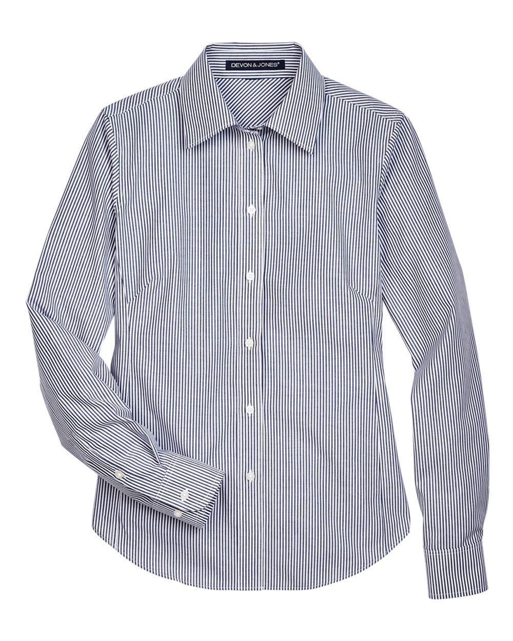 Devon & Jones Women's Crown Collection® Banker Stripe Woven Dress Shirt - D645W Navy
