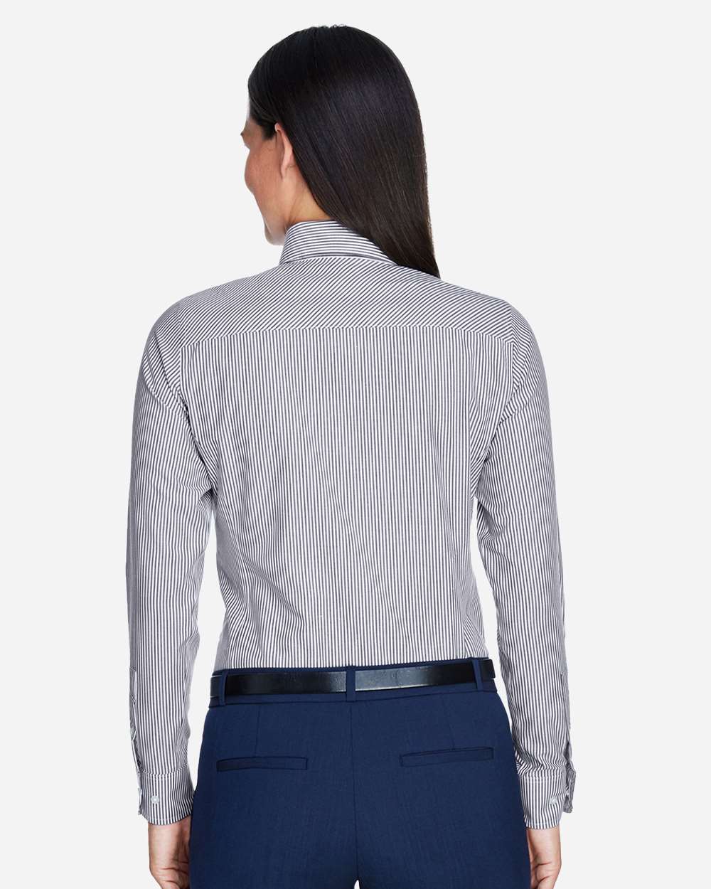 Devon & Jones Women's Crown Collection® Banker Stripe Woven Dress Shirt - D645W Navy