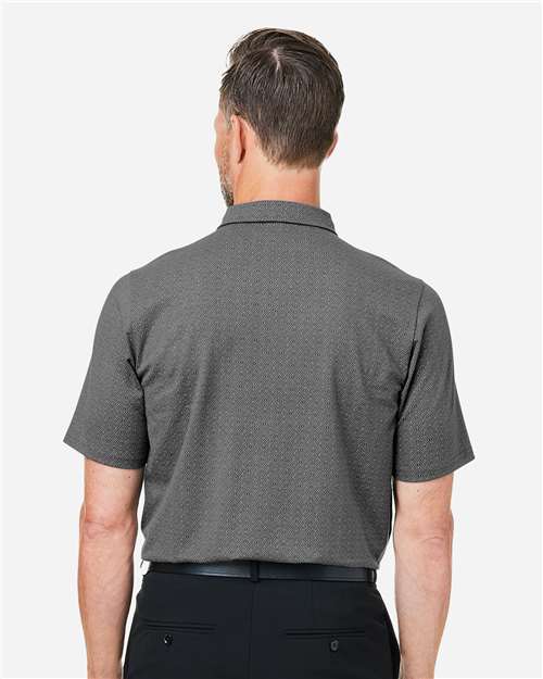 Devon & Jones Men's Crownlux Performance® Geo Polo - DG101 Graphite- Silver