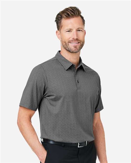 Devon & Jones Men's Crownlux Performance® Geo Polo - DG101 Graphite- Silver