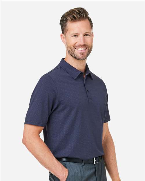Devon & Jones Men's Crownlux Performance® Geo Polo - DG101 Navy- French Blue