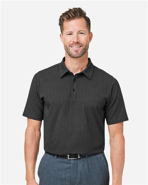 Devon & Jones Men's Crownlux Performance® Geo Polo - DG101 Black- Graphite