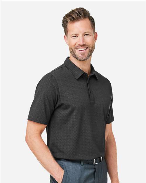 Devon & Jones Men's Crownlux Performance® Geo Polo - DG101 Black- Graphite