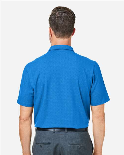 Devon & Jones Men's Crownlux Performance® Geo Polo - DG101 French Blue- Crystal Blue