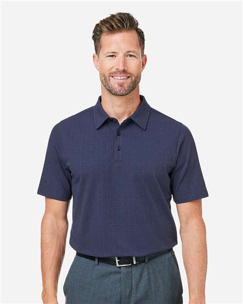 Devon & Jones Men's Crownlux Performance® Geo Polo - DG101 Navy- French Blue