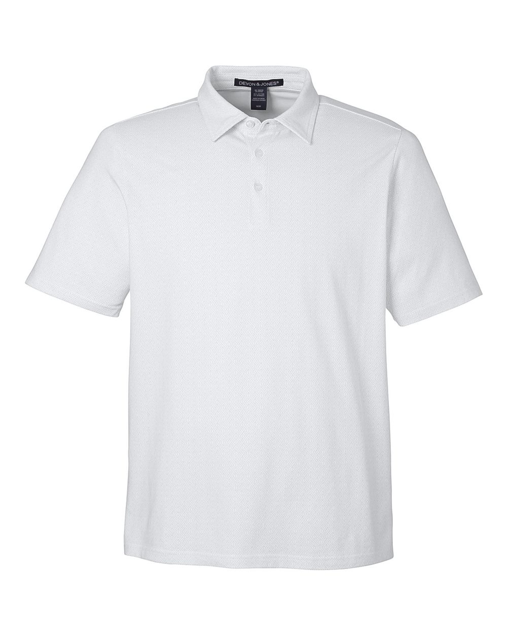 Devon & Jones Men's Crownlux Performance® Geo Polo - DG101 White- Silver