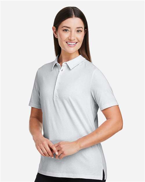 Devon & Jones Women's Crownlux Performance® Geo Polo - DG101W White- Silver