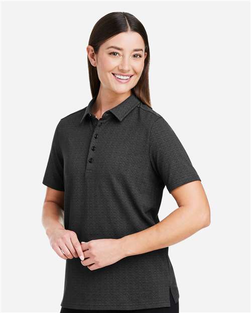 Devon & Jones Women's Crownlux Performance® Geo Polo - DG101W Black- Graphite