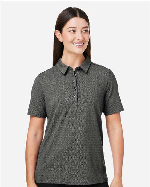 Devon & Jones Women's Crownlux Performance® Geo Polo - DG101W Graphite- Silver