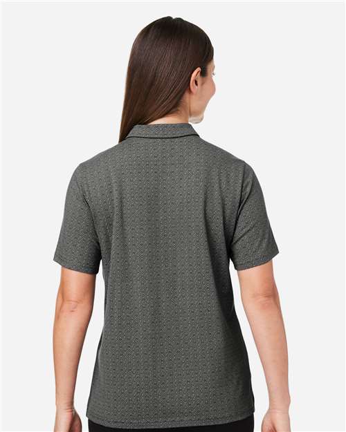 Devon & Jones Women's Crownlux Performance® Geo Polo - DG101W Graphite- Silver