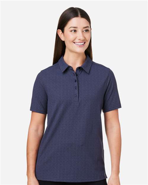 Devon & Jones Women's Crownlux Performance® Geo Polo - DG101W Navy- French Blue