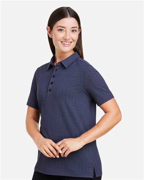 Devon & Jones Women's Crownlux Performance® Geo Polo - DG101W Navy- French Blue