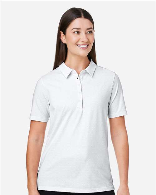 Devon & Jones Women's Crownlux Performance® Geo Polo - DG101W White- Silver