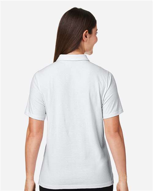 Devon & Jones Women's Crownlux Performance® Geo Polo - DG101W White- Silver