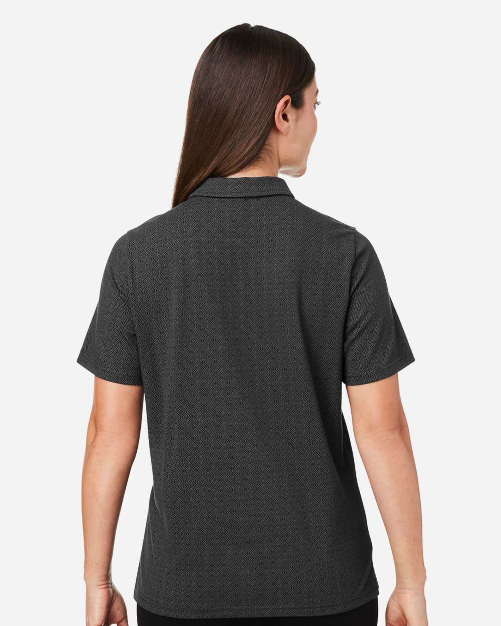 Devon & Jones Women's Crownlux Performance® Geo Polo - DG101W Black- Graphite