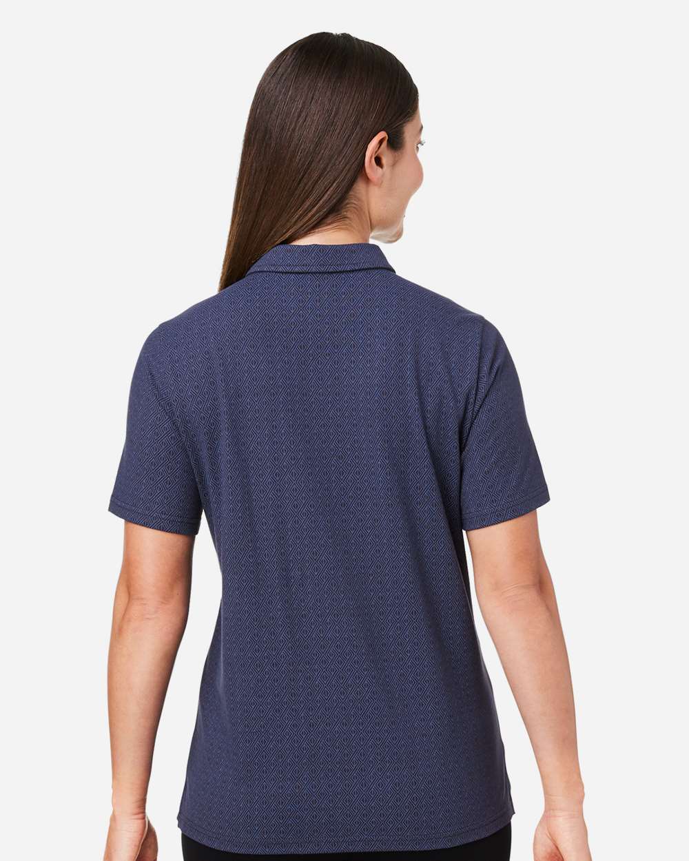 Devon & Jones Women's Crownlux Performance® Geo Polo - DG101W Navy- French Blue
