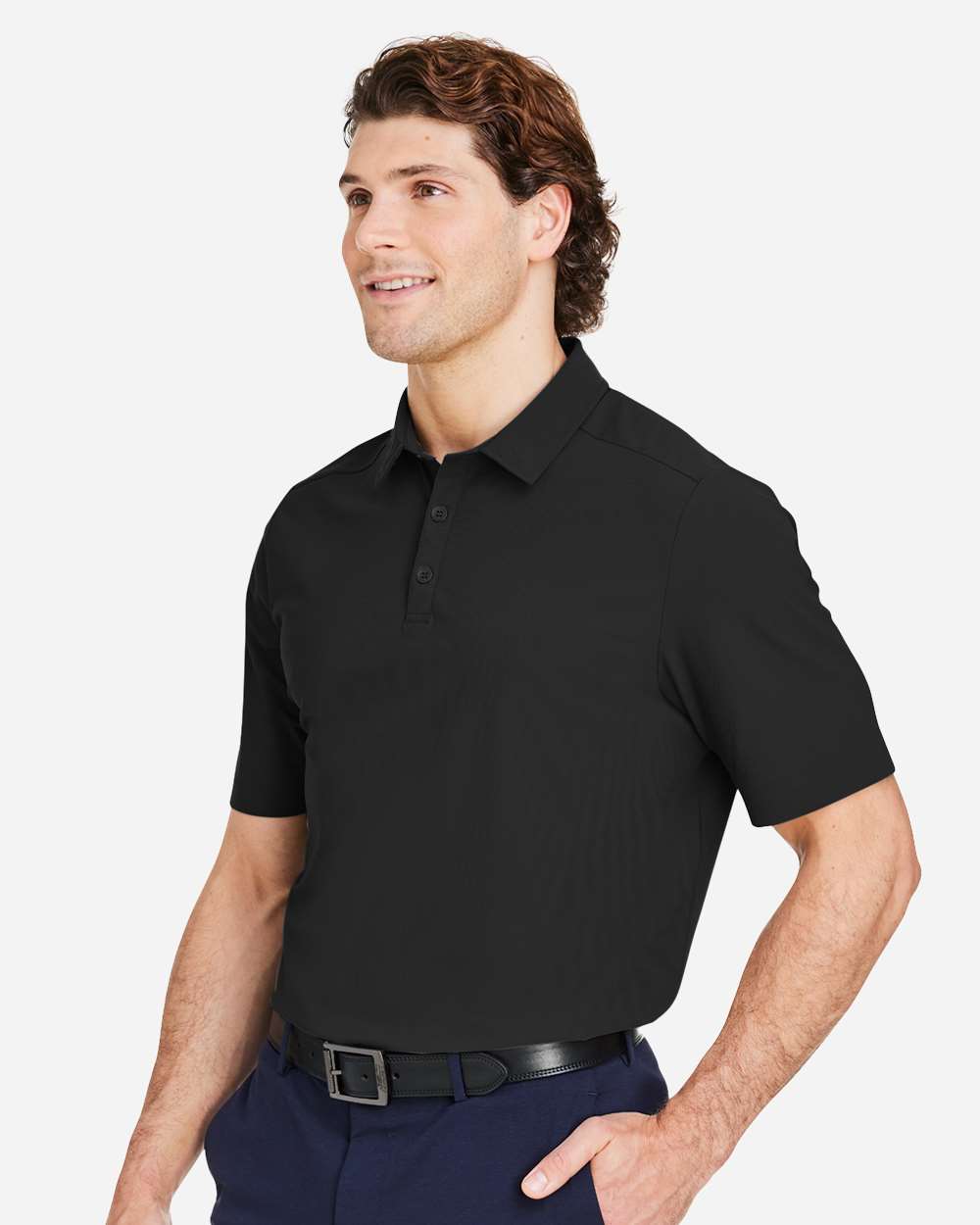 Devon & Jones Men's CrownLux Performance® Windsor Welded Polo - DG110 Black