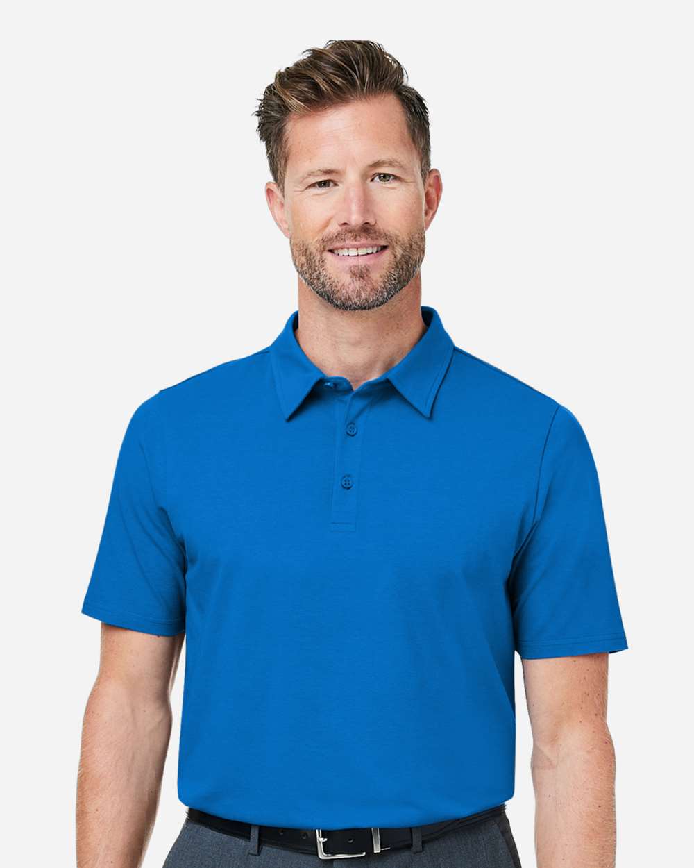 Devon & Jones Men's Raleigh Stretch Polo - DG120 French Blue