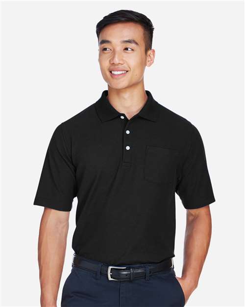 Devon & Jones Men's DRYTEC20™ Performance Pocket Polo - DG150P Black