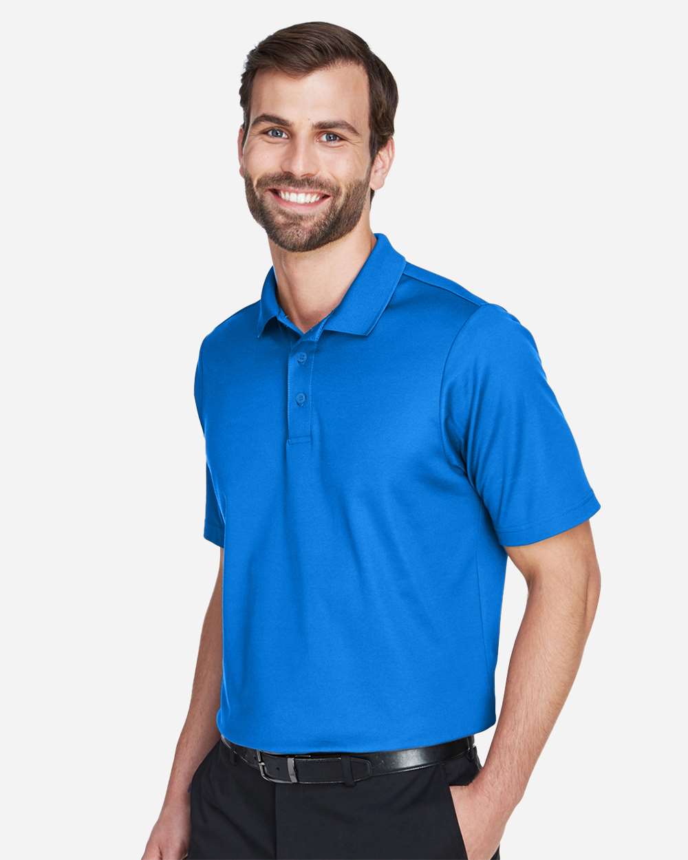 Devon & Jones Men's CrownLux Performance® Plaited Polo - DG20 French Blue