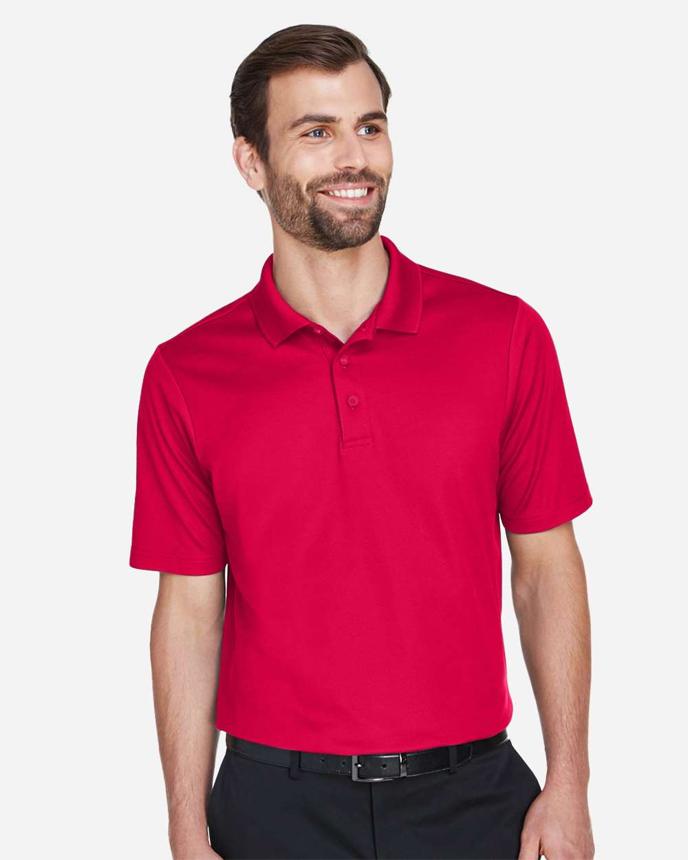 Devon & Jones Men's CrownLux Performance® Plaited Polo - DG20 Red