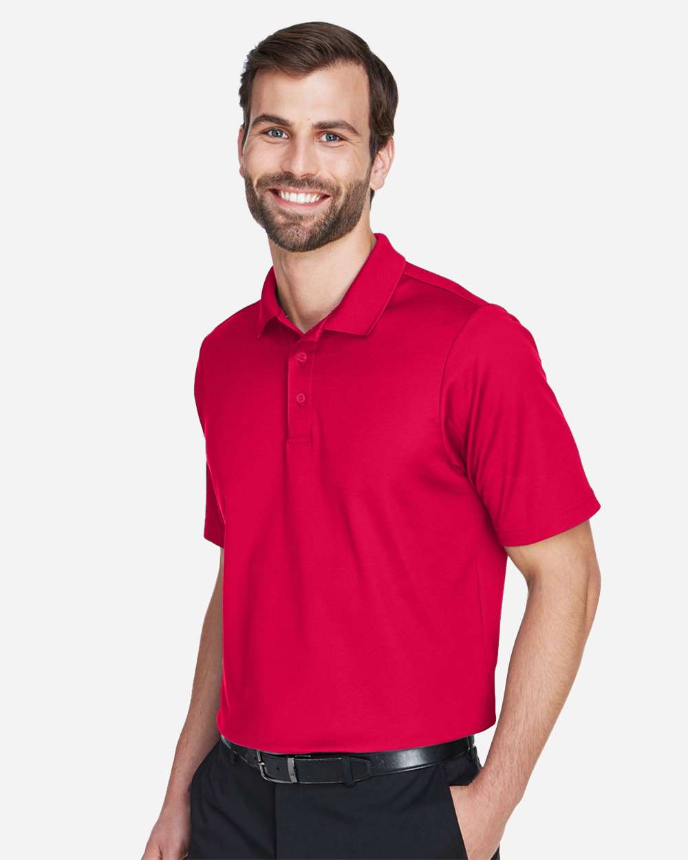 Devon & Jones Men's CrownLux Performance® Plaited Polo - DG20 Red
