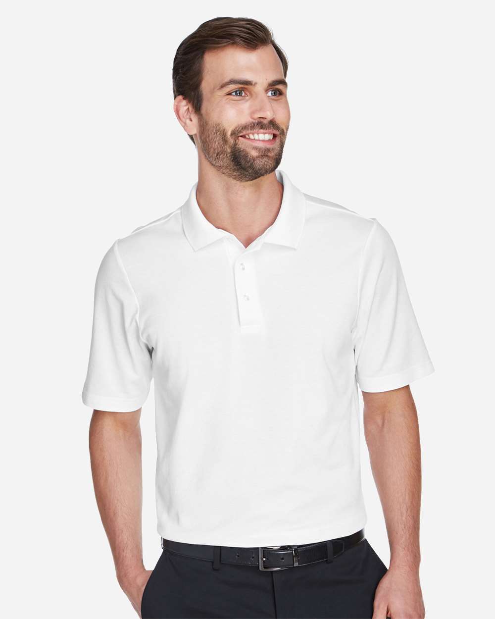 Devon & Jones Men's CrownLux Performance® Plaited Polo - DG20 White