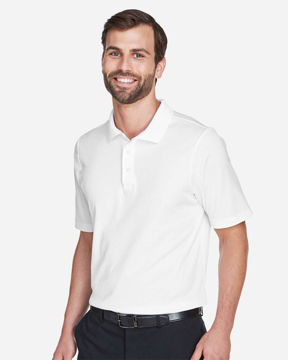 Devon & Jones Men's CrownLux Performance® Plaited Polo - DG20 White