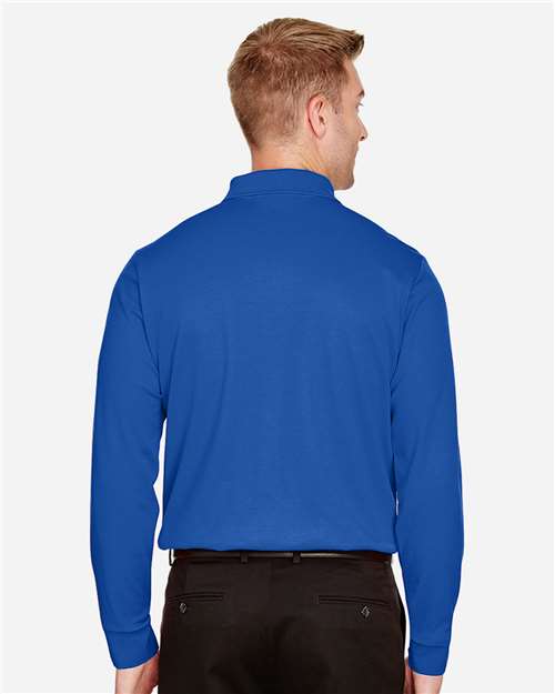 Devon & Jones Men's CrownLux Performance® Plaited Long Sleeve Polo - DG20L True Royal