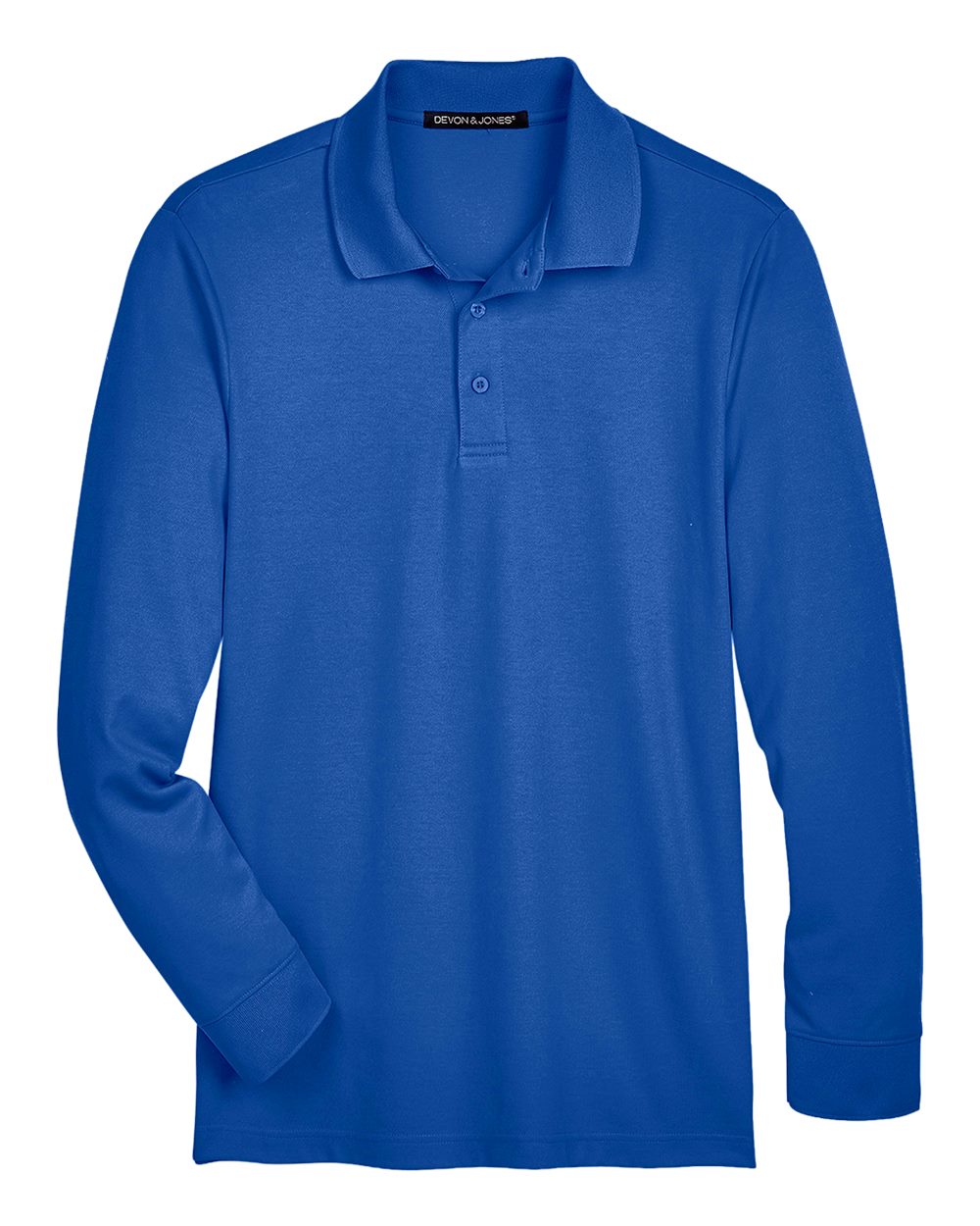 Devon & Jones Men's CrownLux Performance® Plaited Long Sleeve Polo - DG20L True Royal
