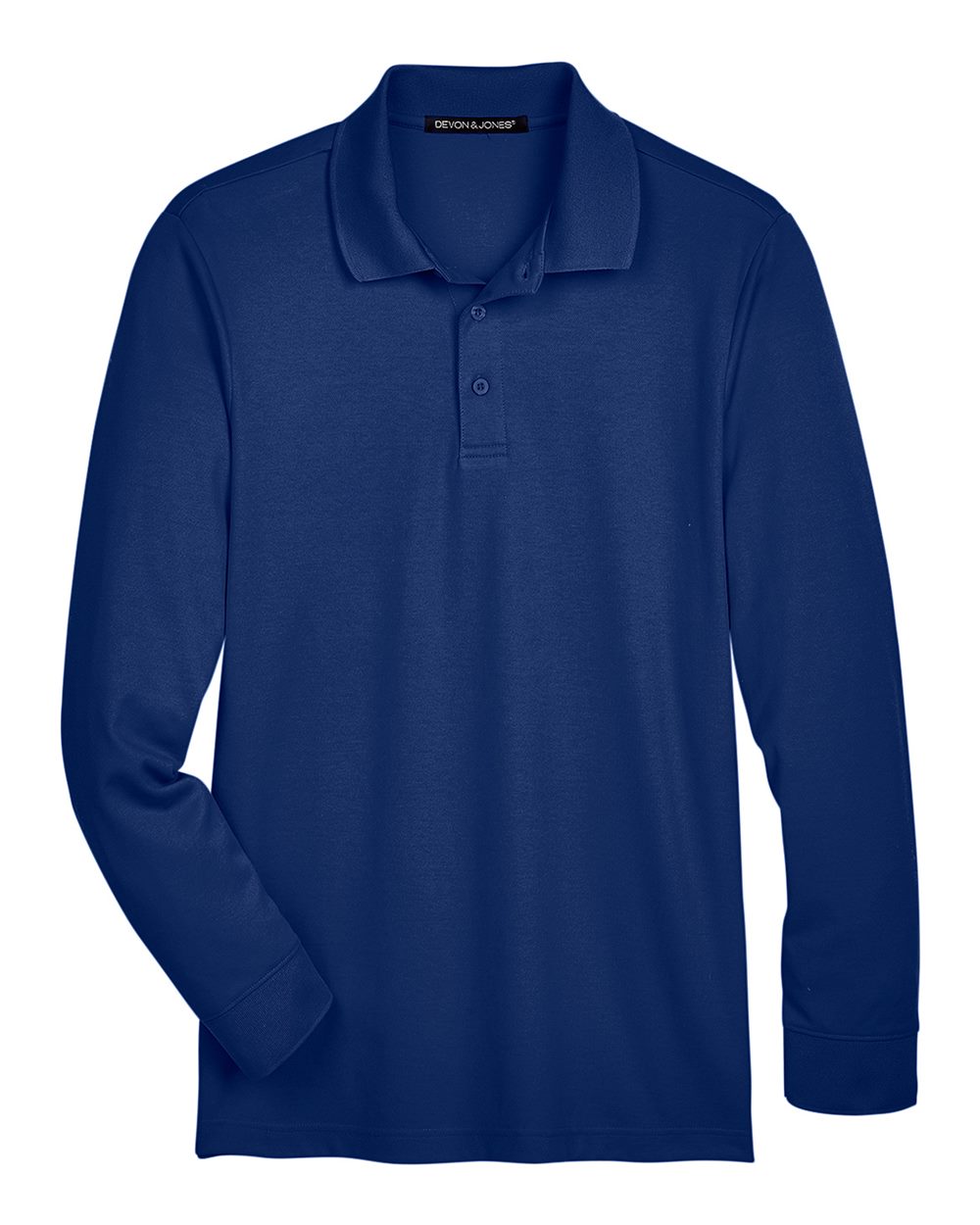 Devon & Jones Men's Tall CrownLux Performance® Plaited Long Sleeve Polo - DG20LT True Royal