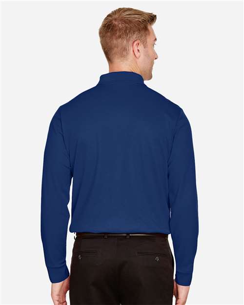 Devon & Jones Men's Tall CrownLux Performance® Plaited Long Sleeve Polo - DG20LT True Royal
