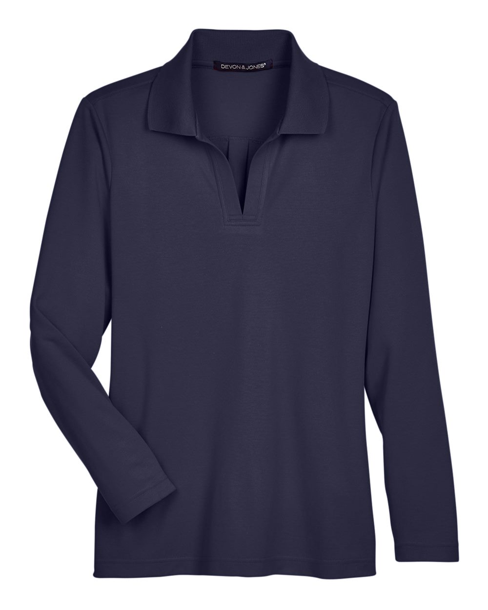Devon & Jones Women's CrownLux Performance® Plaited Long Sleeve Polo - DG20LW Navy