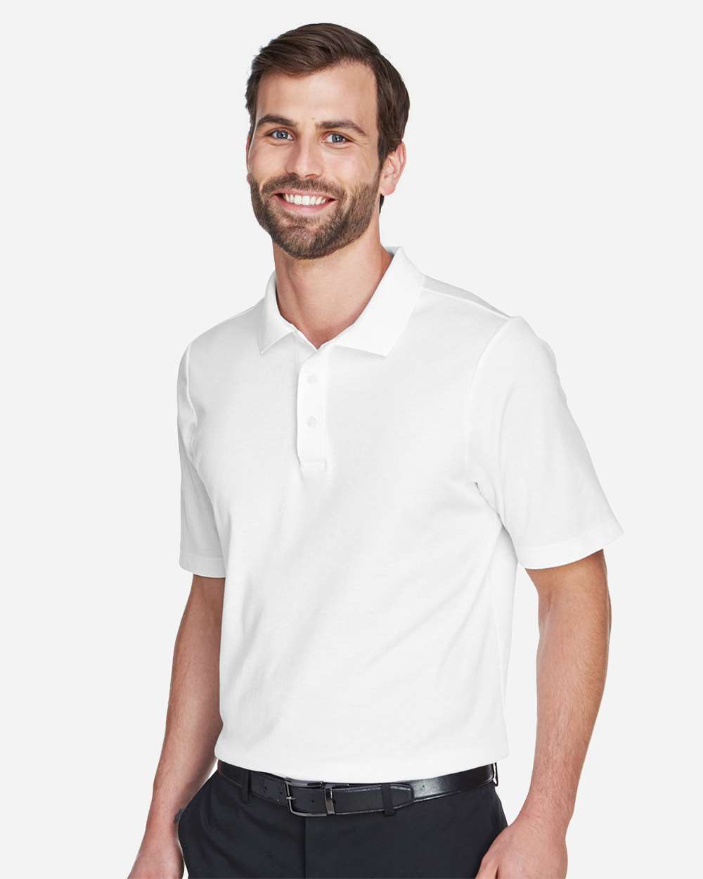 Devon & Jones Men's Tall CrownLux Performance® Plaited Polo - DG20T White