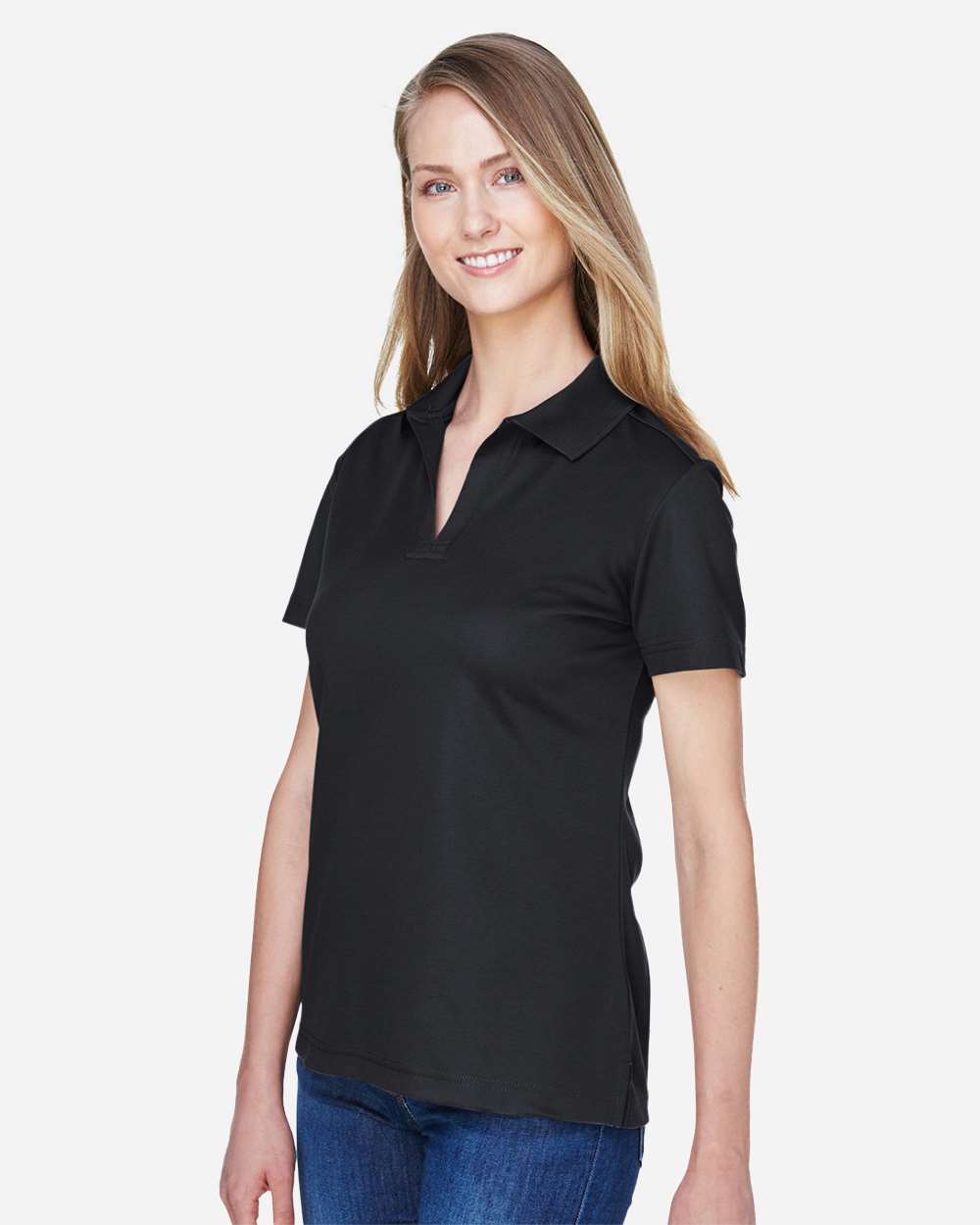 Devon & Jones Women's CrownLux Performance® Plaited Polo - DG20W Black