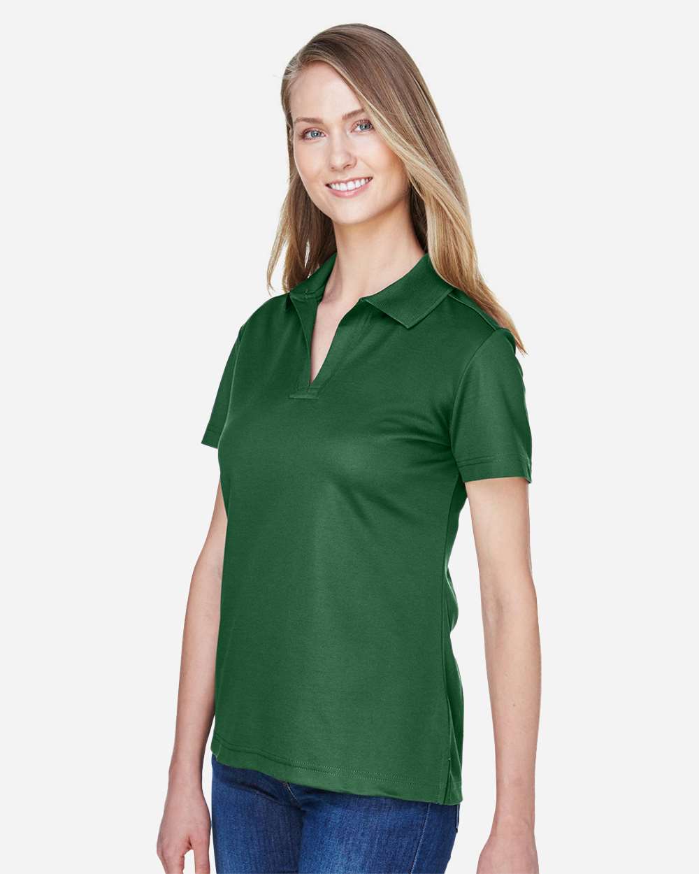 Devon & Jones Women's CrownLux Performance® Plaited Polo - DG20W Forest