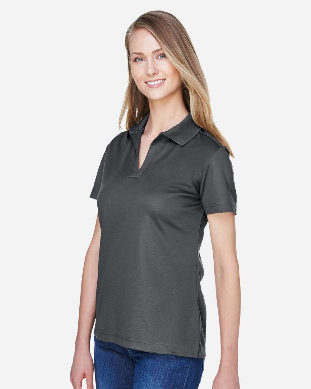 Devon & Jones Women's CrownLux Performance® Plaited Polo - DG20W Graphite