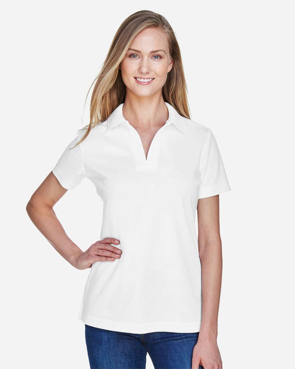 Devon & Jones Women's CrownLux Performance® Plaited Polo - DG20W White