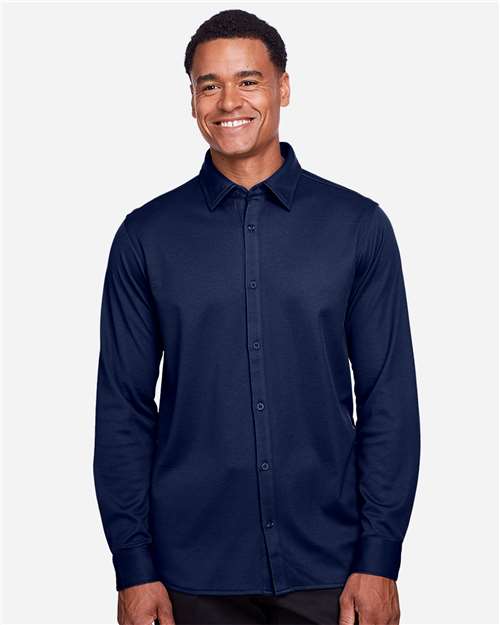 Devon & Jones Men's CrownLux Performance® Plaited Dress Shirt - DG20Z Navy