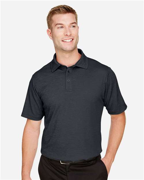 Devon & Jones Men's CrownLux Performance® Address Mélange Polo - DG22 Black Heather