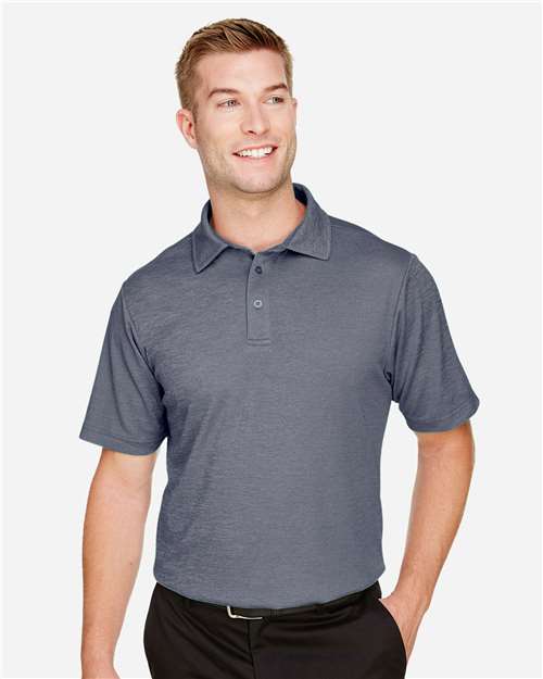 Devon & Jones Men's CrownLux Performance® Address Mélange Polo - DG22 Navy Heather