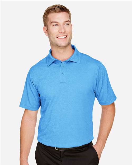 Devon & Jones Men's CrownLux Performance® Address Mélange Polo - DG22 Ocean Blue Heather