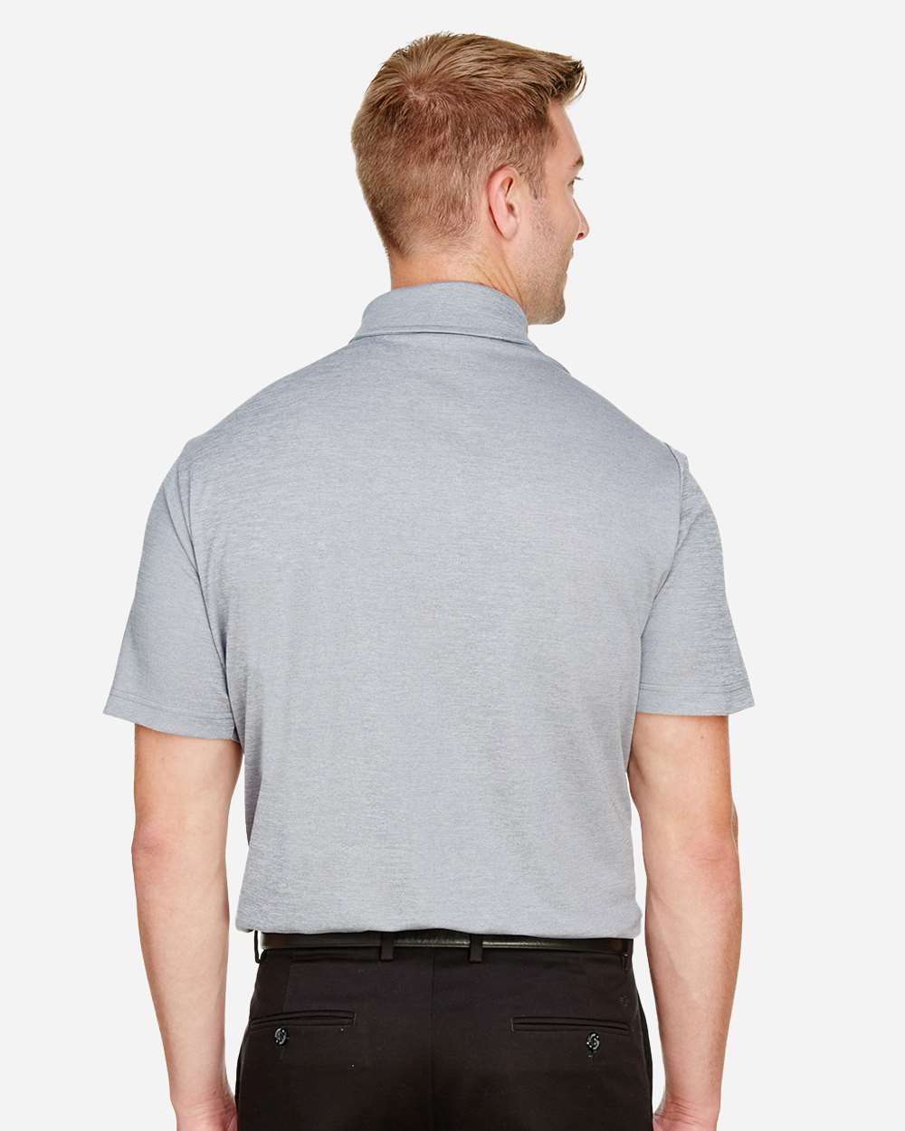 Devon & Jones Men's CrownLux Performance® Address Mélange Polo - DG22 Grey Melange