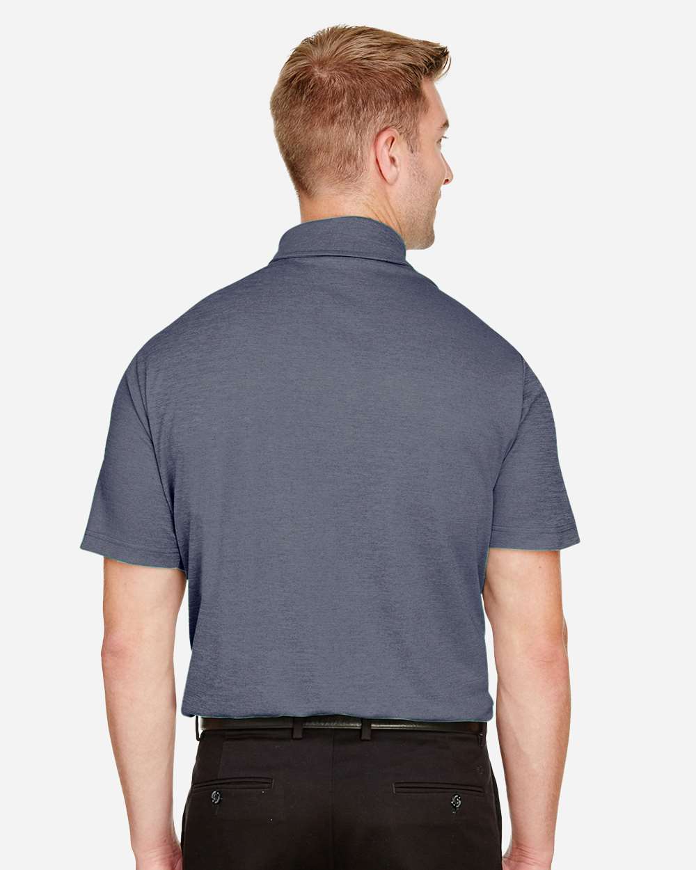 Devon & Jones Men's CrownLux Performance® Address Mélange Polo - DG22 Navy Melange